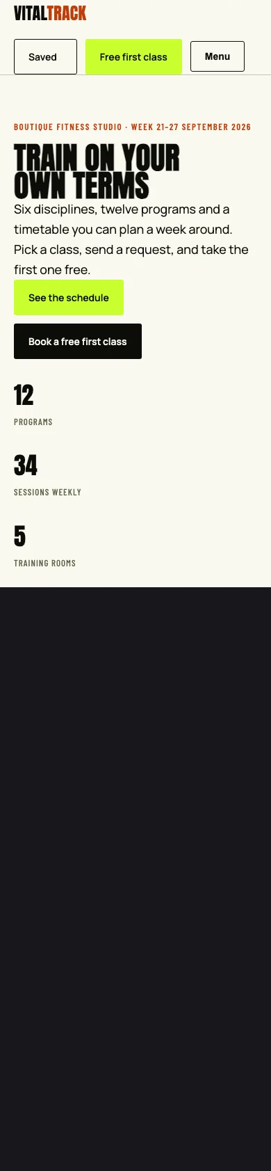 VitalTrack responsive mobile website