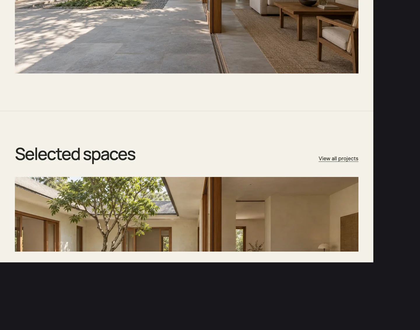 Forma Studio desktop homepage with an image-led architecture portfolio